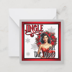 Jingle all the Way Vintage Pinup Card