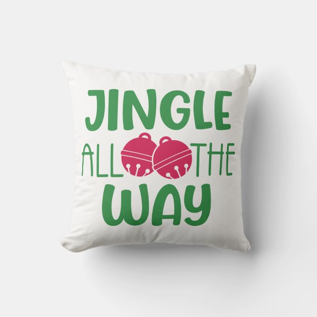 Jingle All The Way with Bells Cushion (Front)
