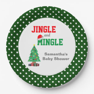 Jingle And Mingle Baby Shower Paper Plate
