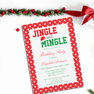 Jingle and Mingle Christmas Birthday Invitation