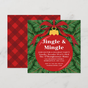 Jingle And Mingle Christmas Cocktail Party Invitation