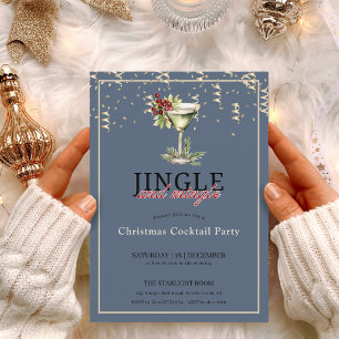 Jingle and mingle christmas cocktail party invitation