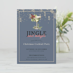 Jingle and mingle christmas cocktail party  invitation