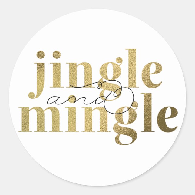 Jingle and Mingle Christmas Holiday Party Classic Round Sticker (Front)