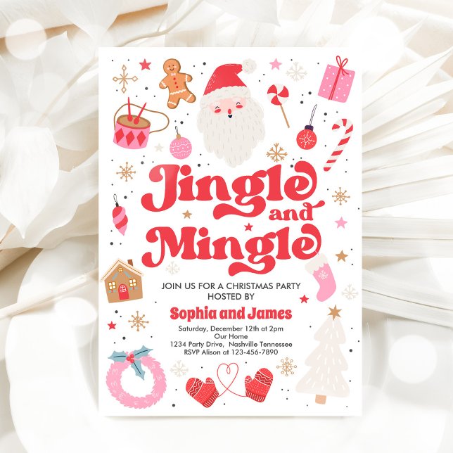 Jingle And Mingle Christmas Party Holiday Party Invitation (Creator Uploaded)
