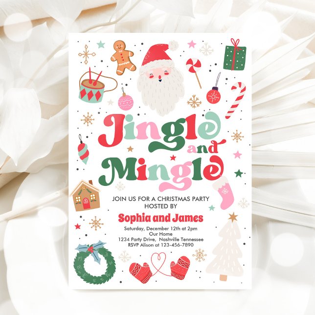 Jingle And Mingle Christmas Party Holiday Party Invitation (Creator Uploaded)