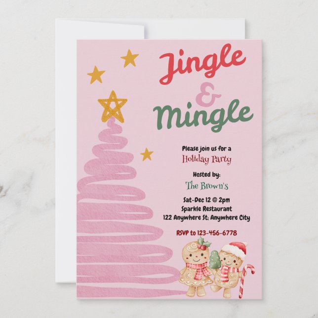 Jingle And Mingle Christmas Party Invitation (Front)
