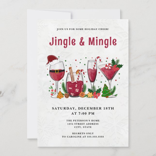 Jingle and Mingle Christmas Party Invitation (Front)