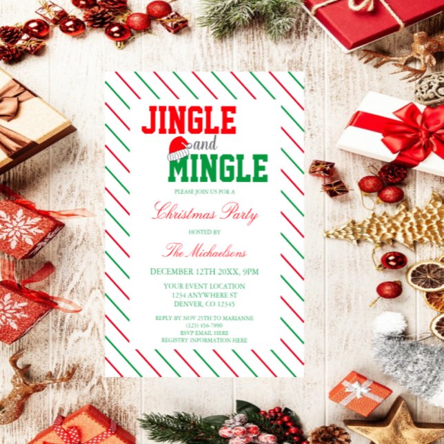 Jingle and Mingle Christmas Party Invitation (Creator Uploaded)