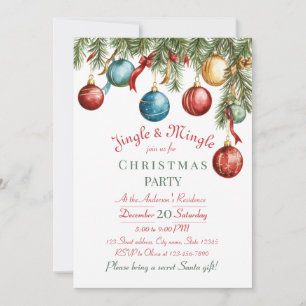 Jingle and Mingle Christmas Party Invitation