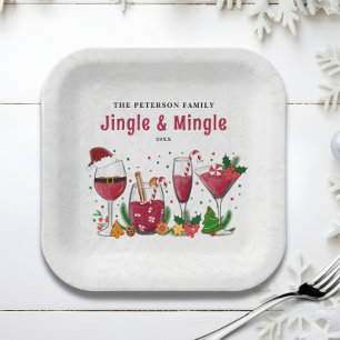 Jingle and Mingle Christmas Party Paper Plate
