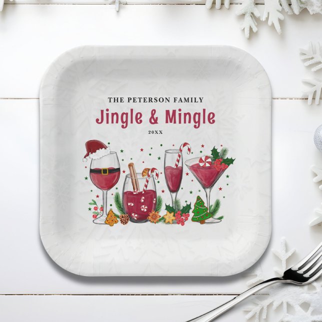 Jingle and Mingle Christmas Party Paper Plate (Creator Uploaded)
