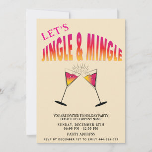 Jingle and Mingle cocktail Holiday Invitation