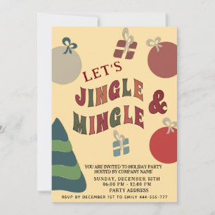Jingle and Mingle colourful ornaments  Holiday  Invitation