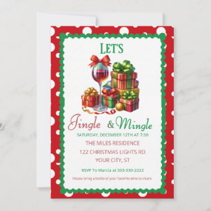 Jingle and Mingle Holiday Cocktail Party Invitation