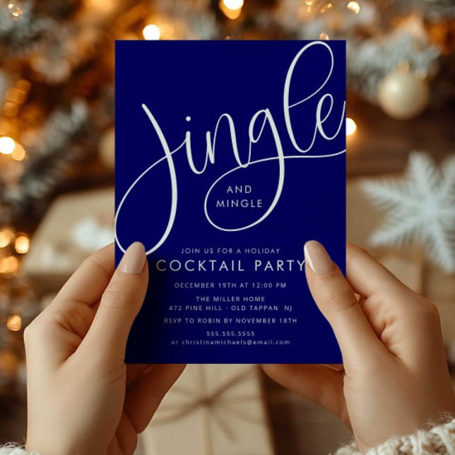 Jingle and Mingle Holiday Cocktail Party Invitation (Creator Uploaded)