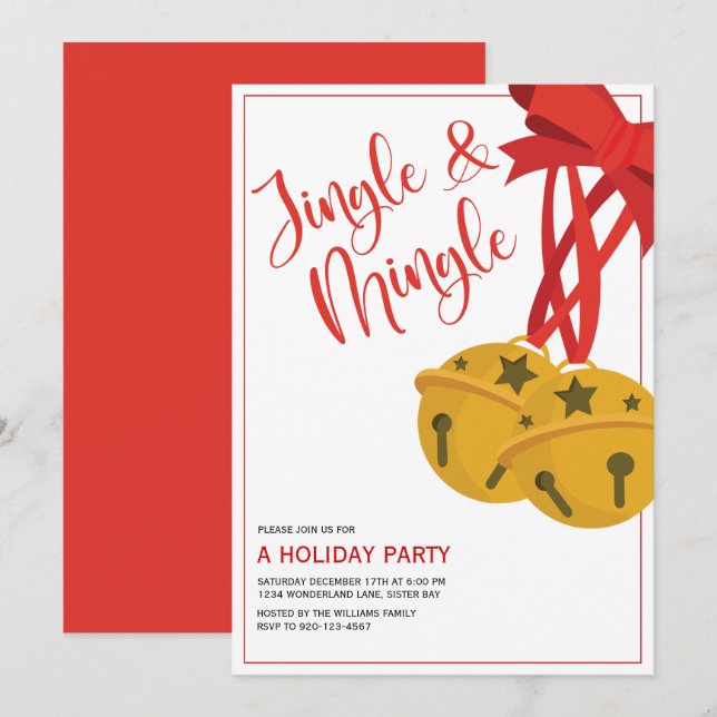 Jingle and Mingle Holiday Party Invitation (Front/Back)
