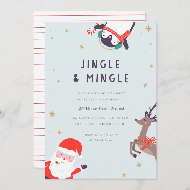Jingle and Mingle Holiday Party Invitation (Front/Back)
