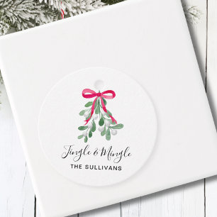 Jingle And Mingle Mistletoe Christmas Favour Tags