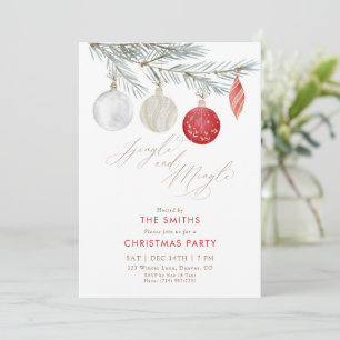 Jingle and Mingle Ornament Christmas Party Invitation