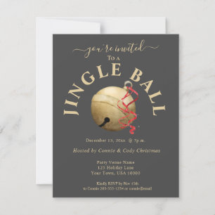 JINGLE BALL, Holiday Invitation with Jingle Bell