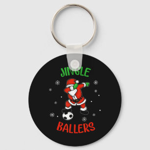 Jingle Ballers Christmas Soccer Santa Football  Key Ring
