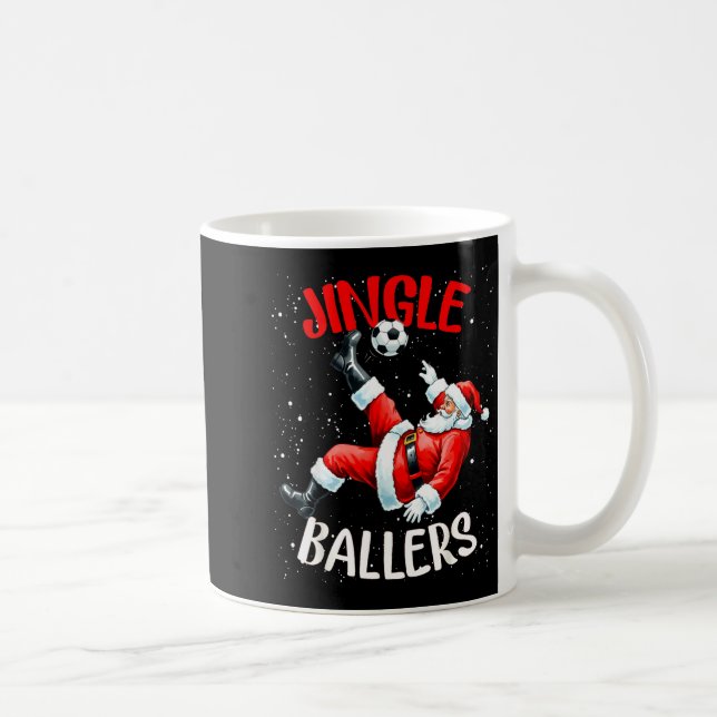 Jingle Ballers Funny Santa Football Christmas Socc Coffee Mug (Right)