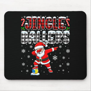 Jingle Ballers Plaid Santa Dabbing Volleyball Chri Mouse Pad