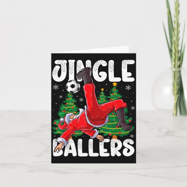 Jingle Ballers Santa Football Christmas Soccer Pla Card (Front)