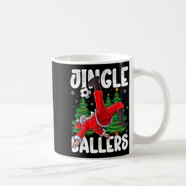 Jingle Ballers Santa Football Christmas Soccer Pla Coffee Mug (Right)