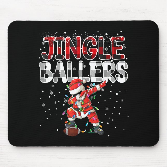Jingle Ballers Santa Football Christmas Soccer Pla Mouse Pad (Front)