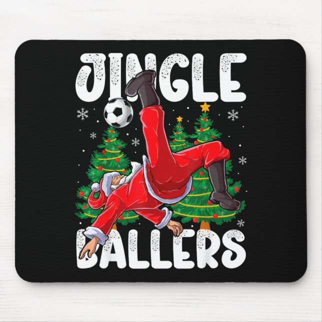 Jingle Ballers Santa Football Christmas Soccer Pla Mouse Pad (Front)