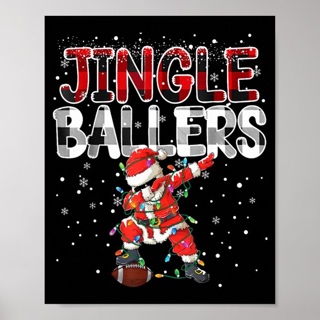 Jingle Ballers Santa Football Christmas Soccer Pla Poster (Front)