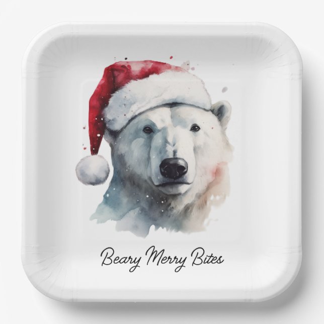 Jingle Bear Joy, custom Paper Plate (Front)