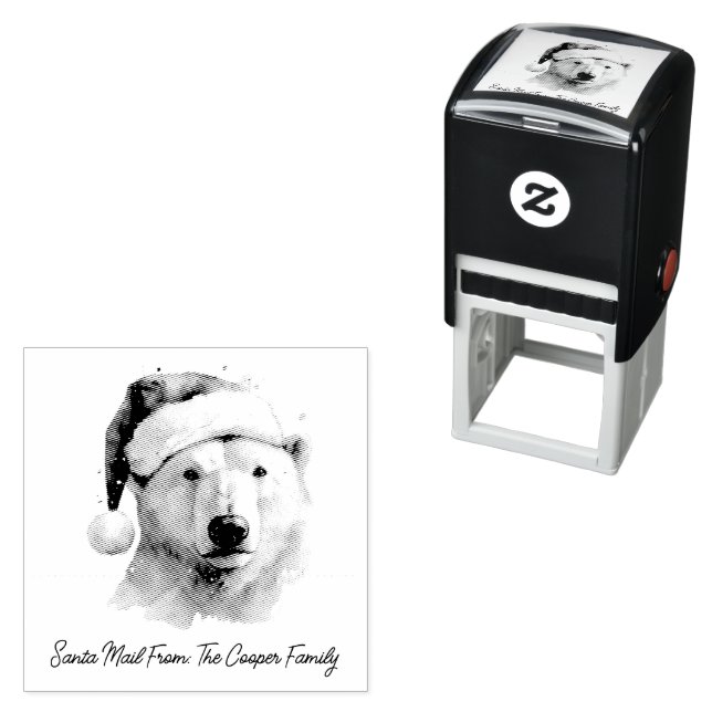 Jingle Bear Joy, custom Self-inking Stamp (In Situ)