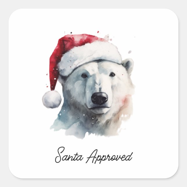 Jingle Bear Joy, custom Square Sticker (Front)