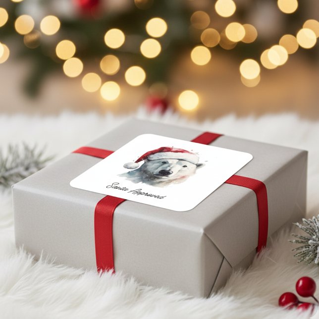 Jingle Bear Joy, custom Square Sticker (Creator Uploaded)