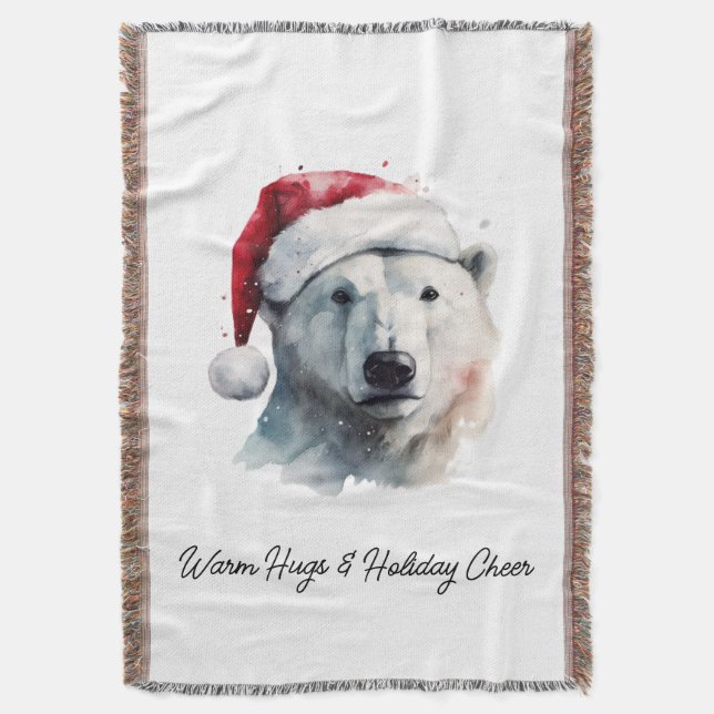Jingle Bear Joy, custom Throw Blanket (Front Vertical)