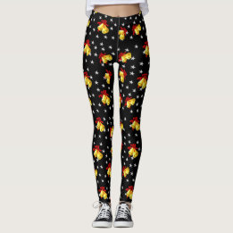 Jingle bell and stars Christmas black Leggings