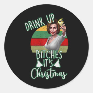Jingle Bell Biden Xmas Santa Trump Ugly Christmas Classic Round Sticker