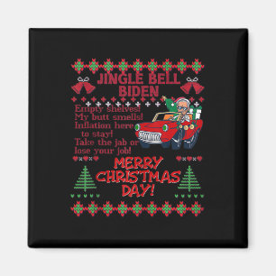 Jingle Bell Biden Xmas Santa Trump Ugly Christmas Magnet
