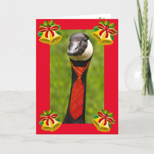 Jingle Bell Goose Christmas Holiday Card