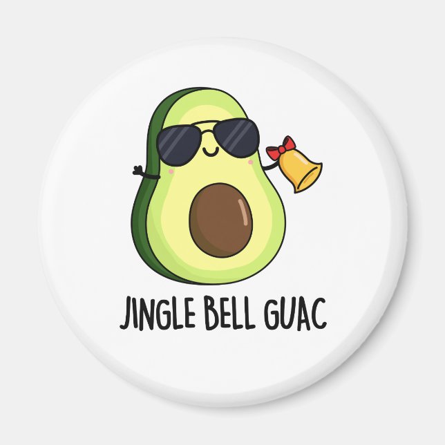 Jingle Bell Guac Funny Avocado Pun  Magnet (Front)