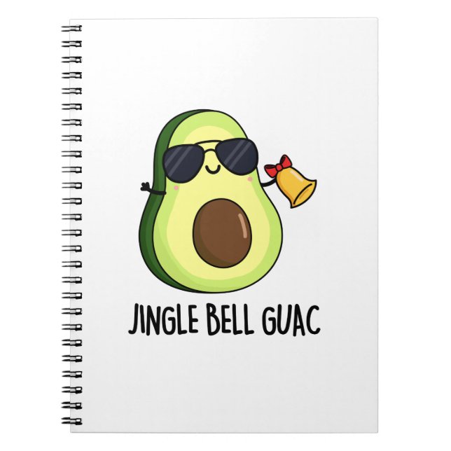 Jingle Bell Guac Funny Avocado Pun  Notebook (Front)