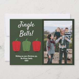 Jingle Bell Peppers Photo Flat Holiday Card