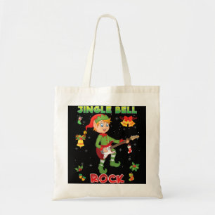 Jingle Bell Rock Rockin' Christmas Elf Playing Gui Tote Bag
