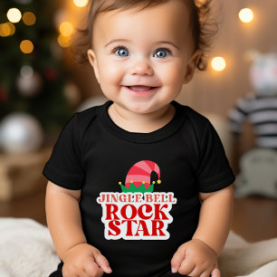 Jingle Bell Rock Star Black Christmas Toddler T-Shirt