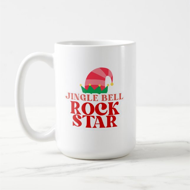 Jingle Bell Rock Star, Christmas  Coffee Mug (Left)