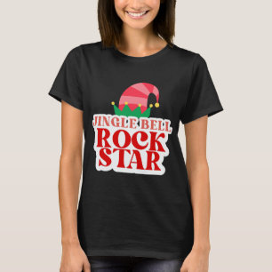 Jingle Bell Rock Star Christmas Girls Jersey T Shi T-Shirt