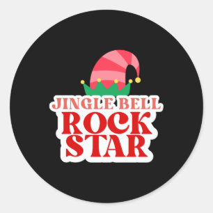 Jingle Bell Rock Star Christmas Toddler Baby T Shi Classic Round Sticker